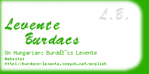 levente burdacs business card